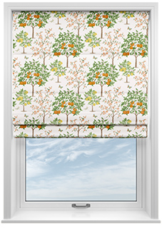 Lemon Grove, Mandarin - Motorised Roman Blind
